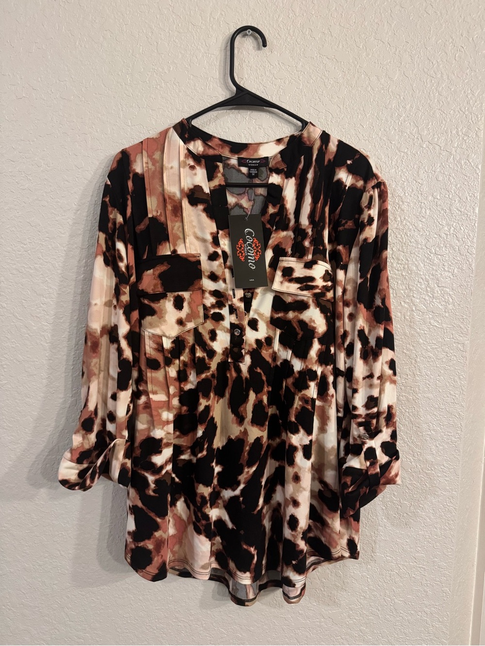 Cocomo Cream, Brown and Black Animal Print Tunic